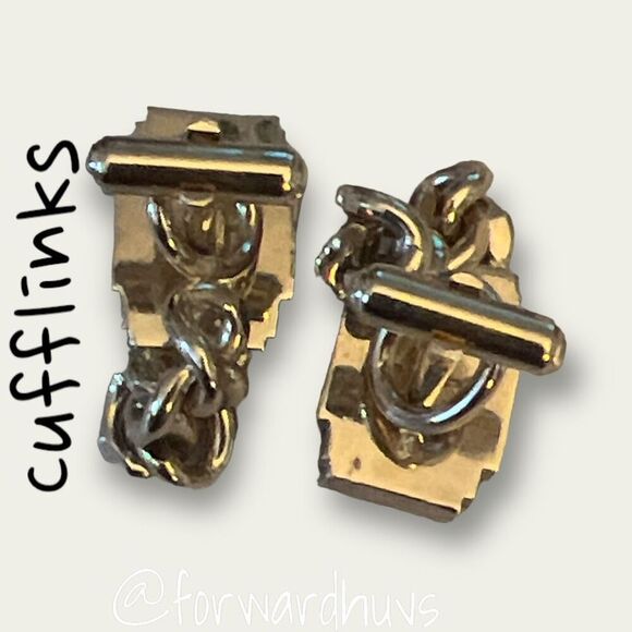 Vintage Stone Cufflinks with Goldtone Chain - Picture 8 of 12